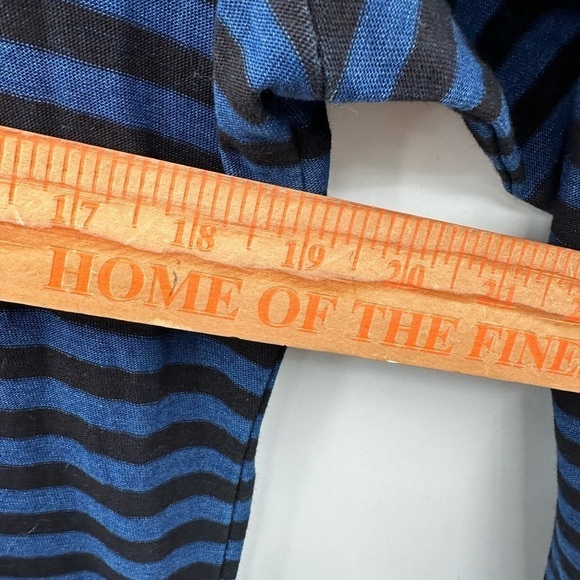 JANE & DELEANCEY S 100% Cotton blue-black stripe midi length Atheisure dress - Picture 10 of 12